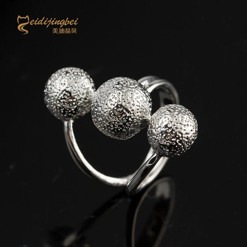 Кольца в форме шарика для девочек золотистого/серебристого цвета коктейльное