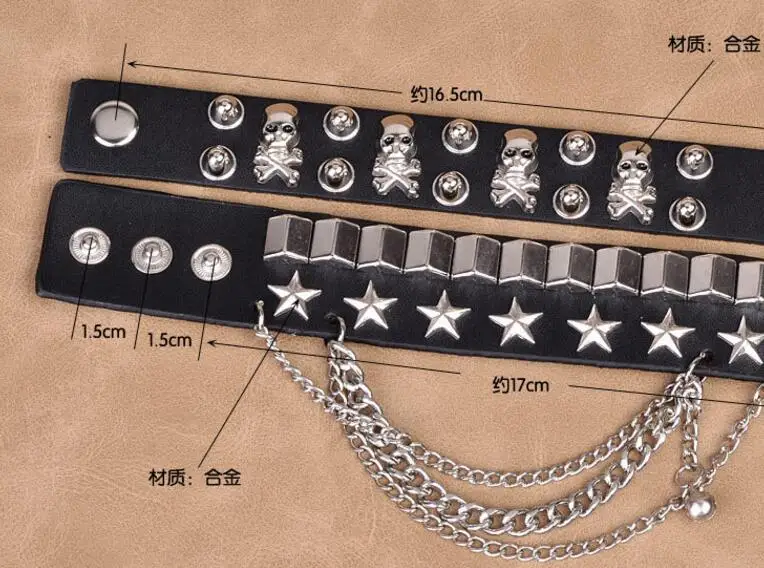 Европа США модный многослойный браслет ширина кожи индивидуальность скелет