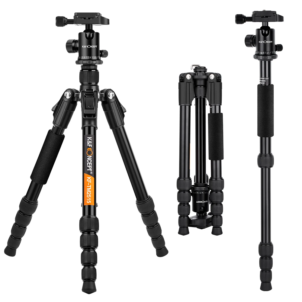 K& F концепция 5" Профессиональный штатив для DSLR камеры монопод 5 секций с 3/8" сменной шаровой головкой 360 градусов и быстросъемным
