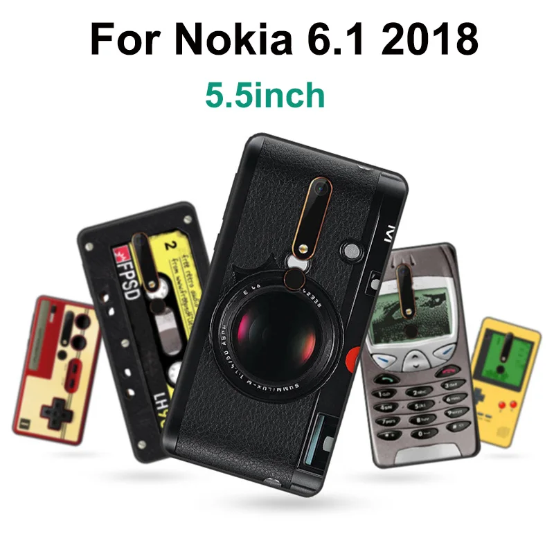Модный чехол для Nokia 6 1 дюйма мягкий с мультяшным рисунком в стиле ретро защитный