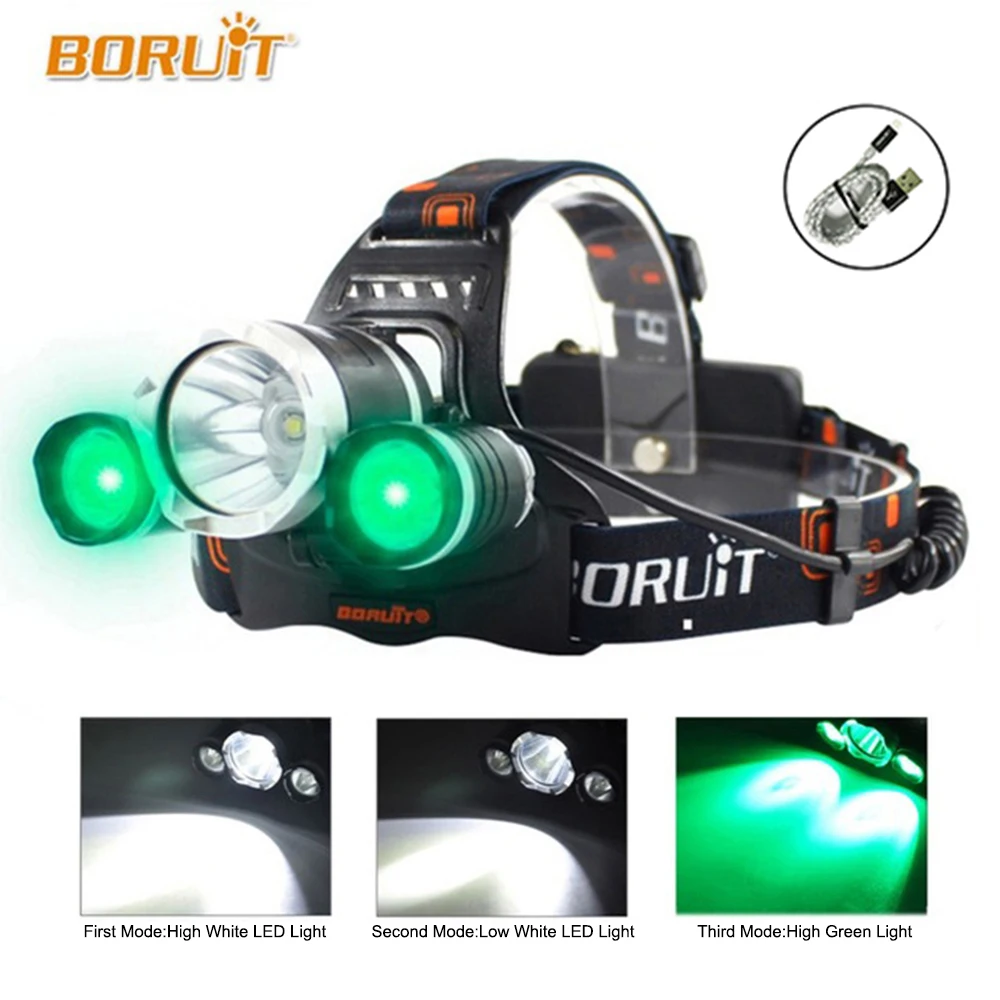 Boruit 5000 светодиодный налобный фонарь CREE XML-L2 R2 Головной фонарь фонарик Головной фонарь 18650 Аккумулятор для кемпинга рыбалки охоты