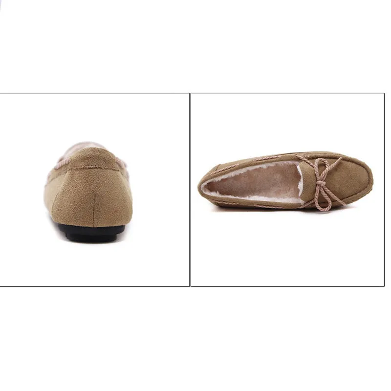Road Track Solid Color Round Head Casual Shoes Bow Plus Flowers Velvet Warm Flat XWA1168-45 | Обувь