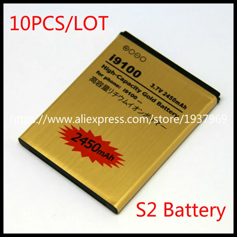 10 шт./лот золото S2 батарея для Samsung Galaxy 9062 i847 i9100 i9101 i9105 i9050 i9188 EB F1A2GBU|battery for galaxy|battery