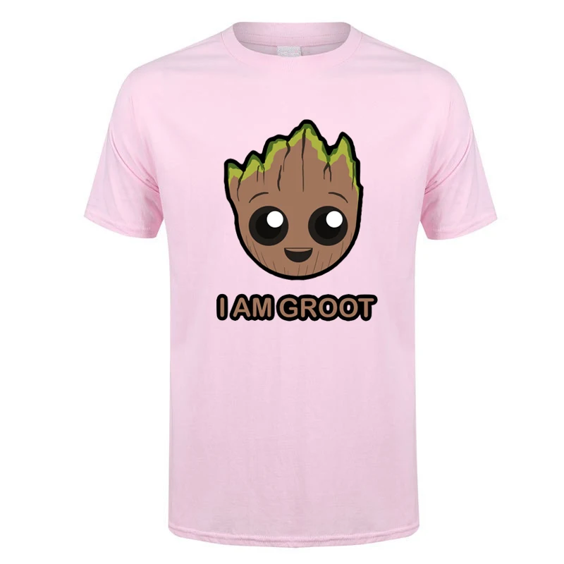 Pink Футболка Groot Мужская, Мстители, союз, модная летняя повседневная футболка для мальчиков и девочек г., брендовая футболка с короткими рукавами футболки в стиле хип-хоп с принтом - Цвет: Pink
