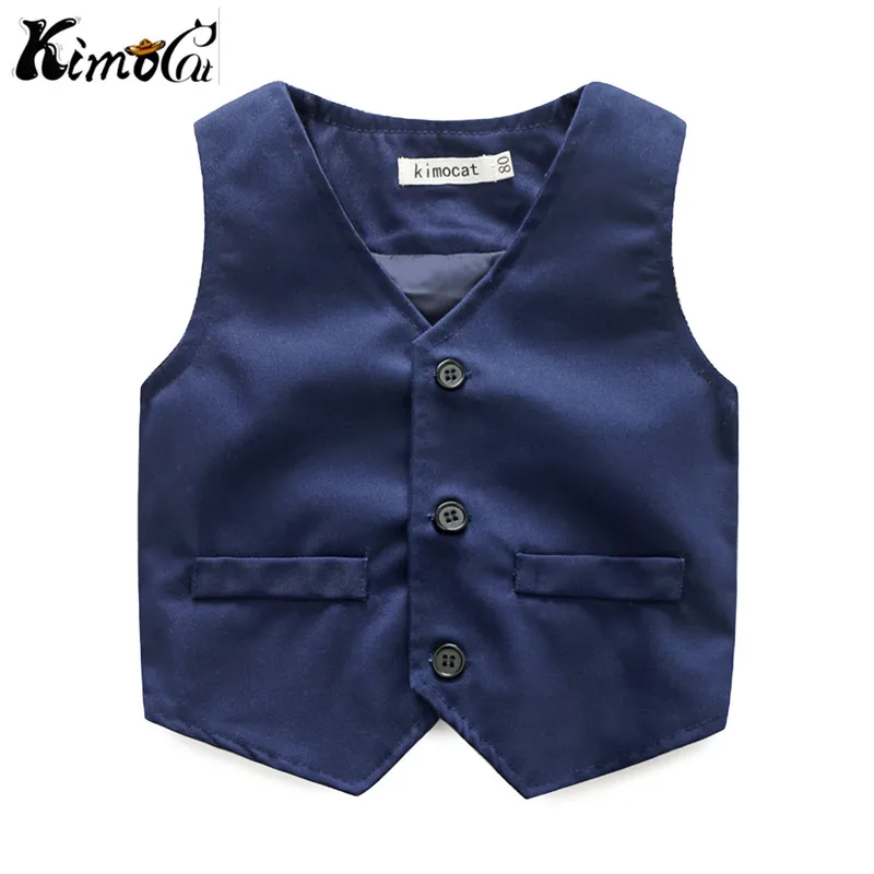 Kimocat new High quality autumn and winter gentleman long-sleeved bow tie casual trousers suit 3pcs(Jumpsuit + vest pants) |