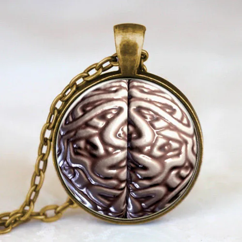 Ожерелье с подвеской в виде символа мозга PSI стиле стимпанк ожерелье кабошоном