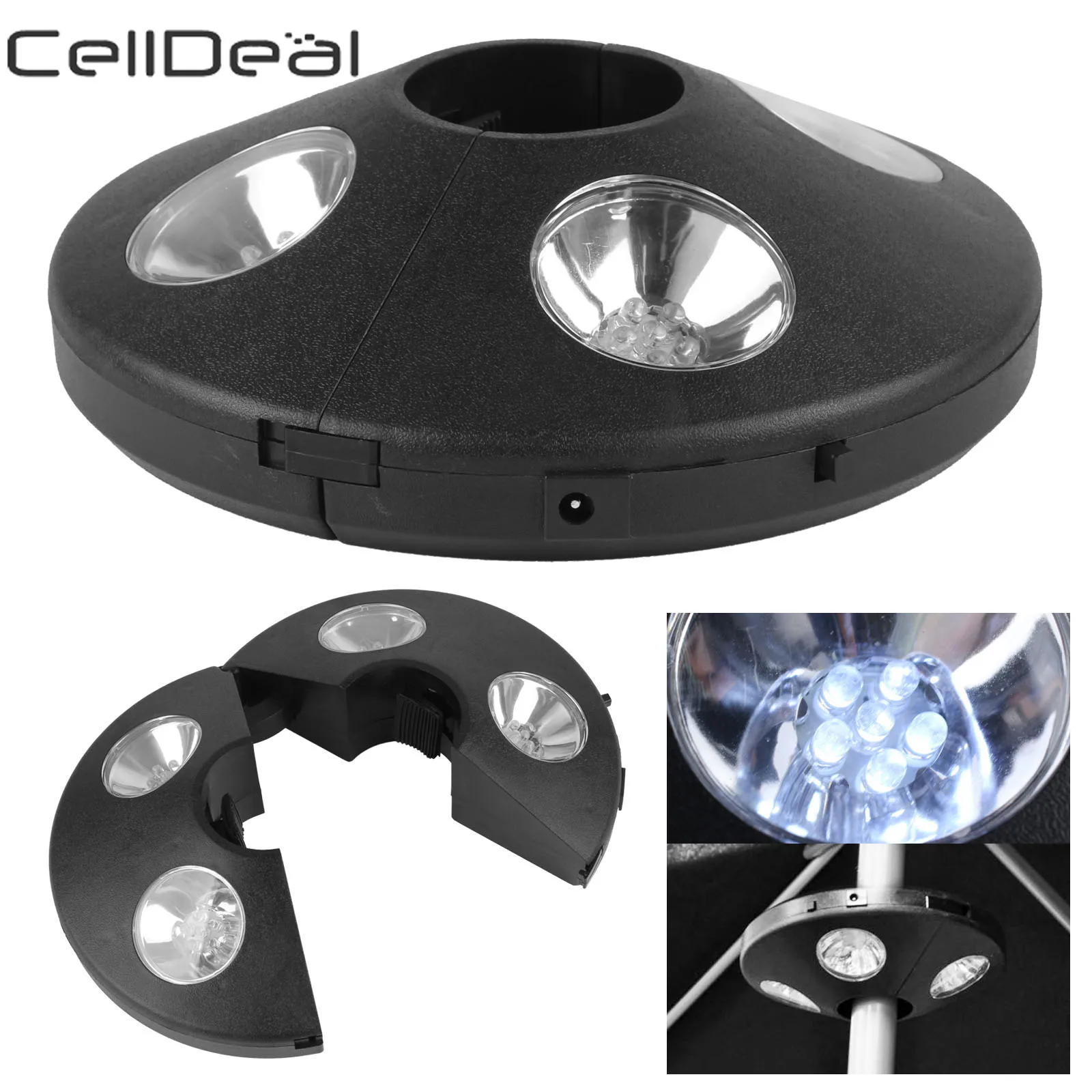 CellDeal зонтик с 16 светодиодами освещение для сада патио травы веранды террасы