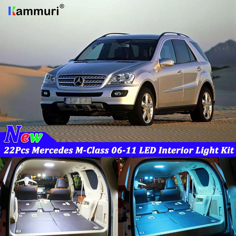 22 шт. белые светодиодные с CANBUS салона автомобиля Комплект ламп для Mercedes Benz W164 M-Class 2006-2011 светодиодный комплект внутреннего освещения