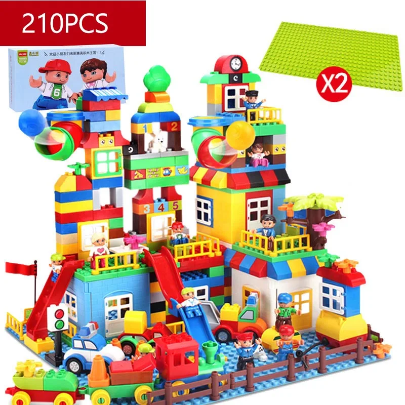 210 шт. DIY большой размеры городской дом строительные блоки замок Развивающие