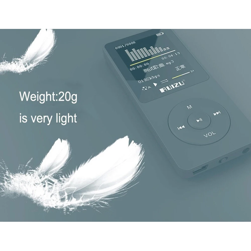 Ruizu X02 портативный без потерь цифровой Спорт экран Hifi аудио Mp 3 мини музыка Mp3