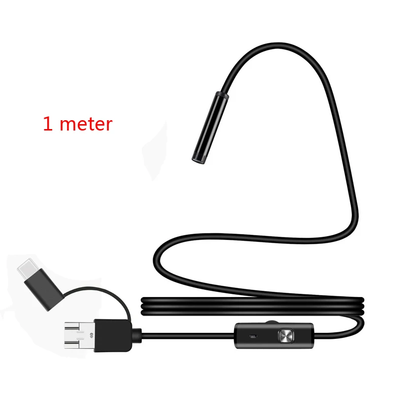 1m 5,5 мм/7 мм/8 мм 3 в 1 водонепроницаемый USB порт ухо и нос эндоскоп 8 мм визуальная линза мини-камера Earpick отоскоп эндоскоп бороскоп - Цвет: 1m