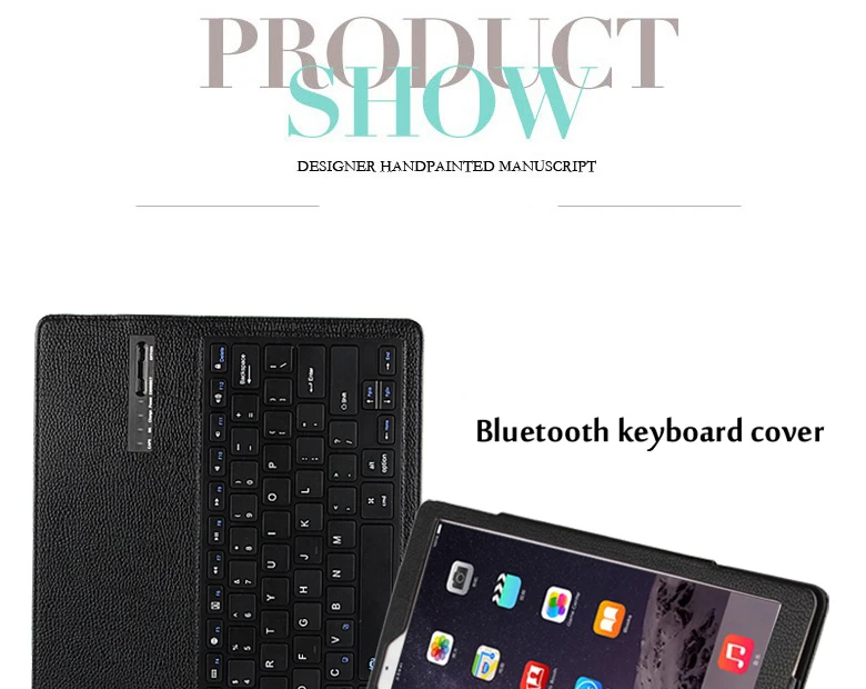 Для iPad 9,7 /5/6/Air 2/Pro 9,7 портфель Folio искусственная кожа Съемная bluetooth-клавиатура чехол+ подарок