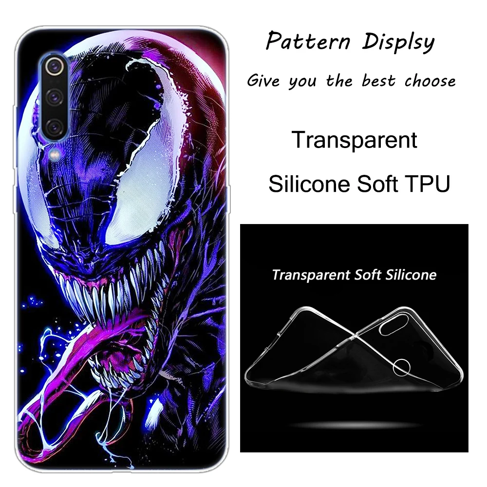 Горячая Venom с героями комиксов Марвел, силиконовый чехол для Xiaomi Pocophone F1 9T 9 9SE 8 A2 Lite A1 A2 Mix3 Redmi K20 7A Note 4 4X5 6 7 Pro S2 крышка
