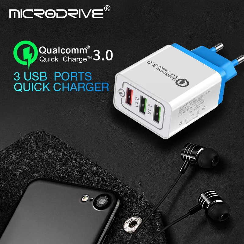Быстрая зарядка 3 0 USB Зарядное устройство 5V 2.4A QC3.0 кабель для быстрой зарядки