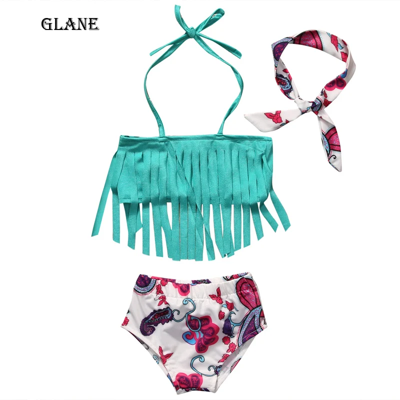 Комплект из 3 предметов для маленьких девочек танкини бикини купальник с