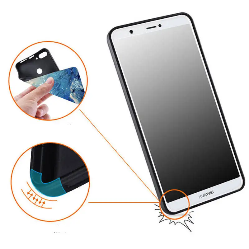 For Huawei P Smart Case Cover 5.65&quot Cartoon Soft TPU Phone PSmart Silicone |