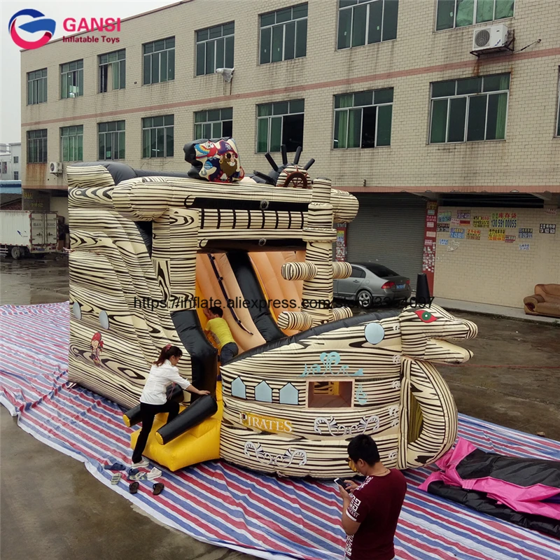 Бесплатный воздушный насос надувной замок для детей дизайн лодки милый батут