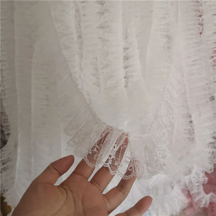 5 см в ширину, белый, черный тюль, 3D шнур, кружевное платье, гипюр, плиссированная шифоновая ткань, отделка, вышивка, лента для шитье украшений
