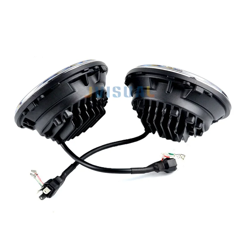 7 &quotDRL фара мотоцикла светодиодный проектор 883 черный H4 Фары для Jeep CJ Wrangler Land Rover