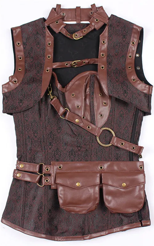 Сексуальная ретро женское белье женщины стали костяком Overbust готический корсет