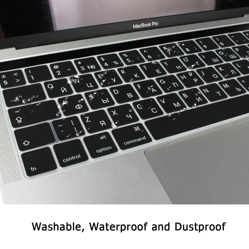 Русская раскладка клавиатуры Крышка силиконовая кожа для нового Macbook Pro 13 15 дюймов с сенсорной панелью A1706 A1707-EU Enter