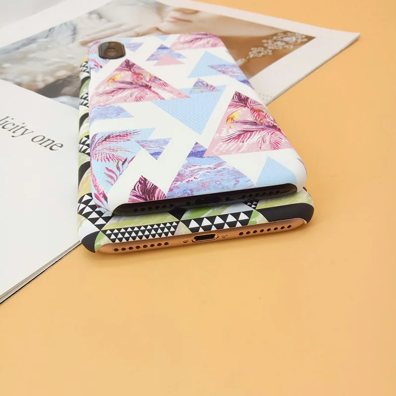Fashion Geometry Triangle Pattern Mobile Phone Case for iPhone X 1Ultra Thin Matte Hard PC Cover 7 8 6 6S Plus |