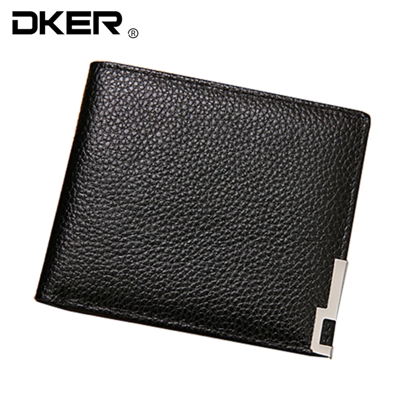 Мужские бумажники из натуральной кожи кошельки известного бренда Черный