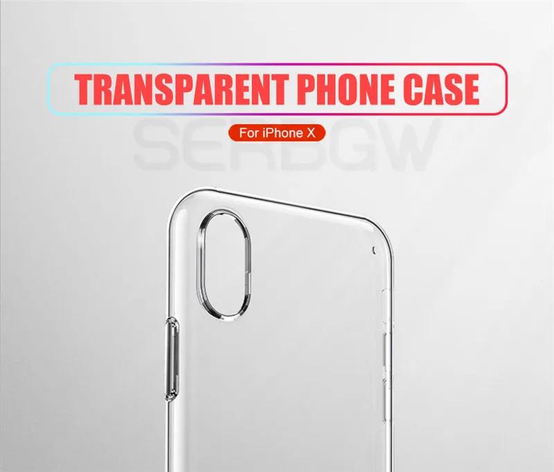 Ультратонкий Прозрачный мягкий чехол из ТПУ для iPhone X, XR, XS, Max, 5, 5S, SE, прозрачный силиконовый чехол для iPhone 8, 7, 6, 6S Plus, чехол s