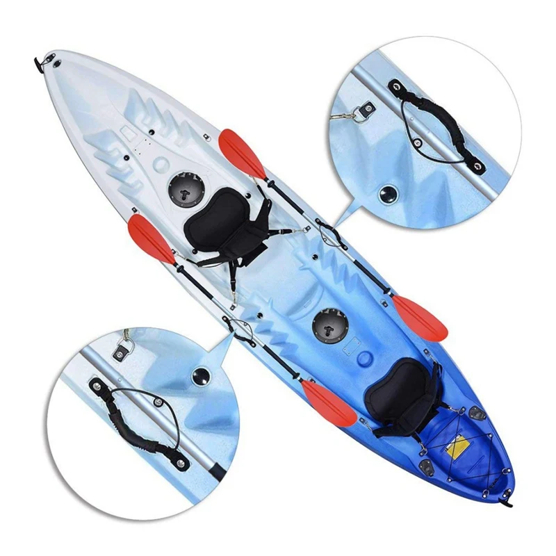 

2Pcs/ Set Kayak Canoe Handles Boat Side Mount Carry Handle with Bungee DIY Canoe Accessories