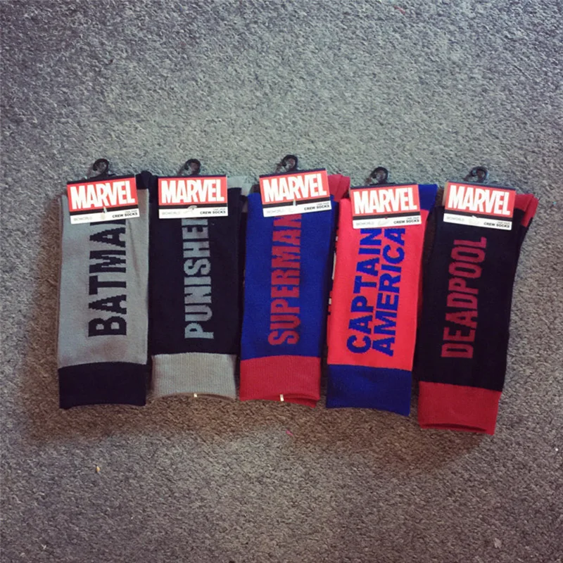 1 пара хлопковых мужских носков Avenger Union капитан Американский Супермен летучая