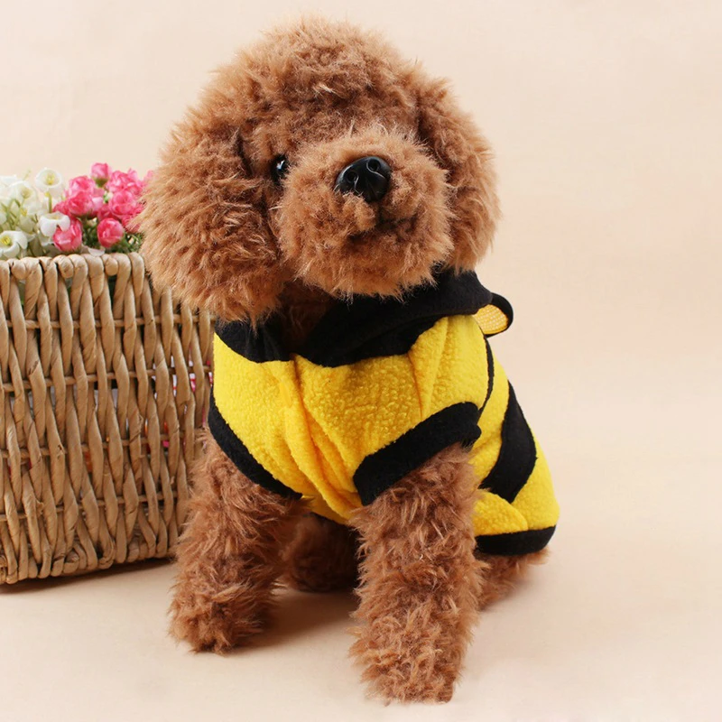 Bee Apparel Coat Hoodie Costume Dog Clothes Winter Cat Products Outfit | Дом и сад