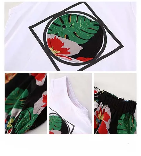 2019 summer boys clothing sets kids fashion cotton printing vest+short pants 2pcs outfits for children boy tracksuit suits |