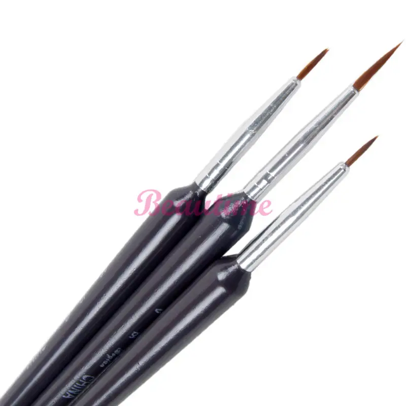 3 шт. кисти для нейл-арта черные рисования полировки ногтей | Красота и здоровье