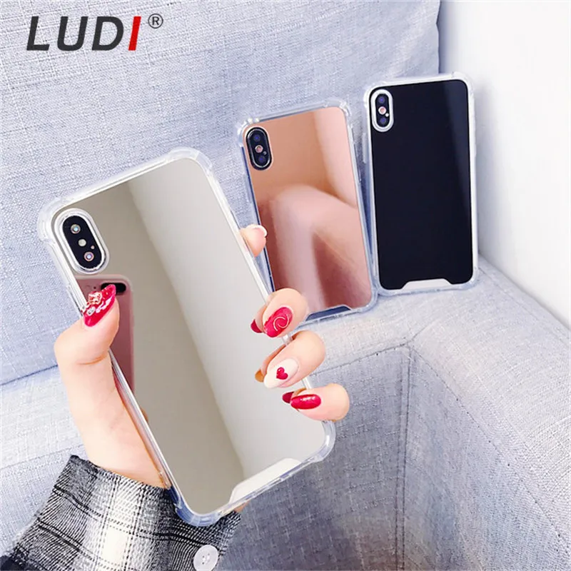 LUDI модный зеркальный жесткий чехол для телефона iphone 7 8 6 6s Plus Противоударная