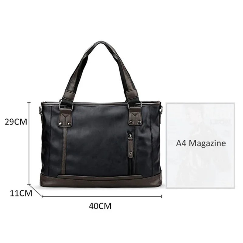 

Men's Briefcase Shoulder Bags For Business Vintage Messenger Bag 14' Laptop Handbag Male Crossbody Leather Travel Bags XA176ZC