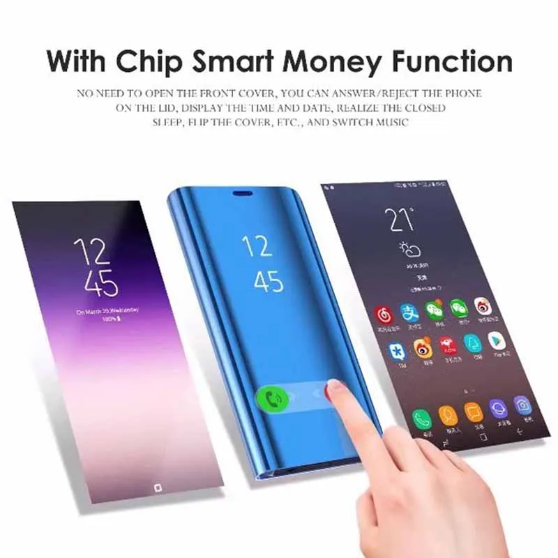 Роскошный зеркальный чехол для Samsung A70 2019 дюйма кожаный чехол-книжка A 70 чехлы A705