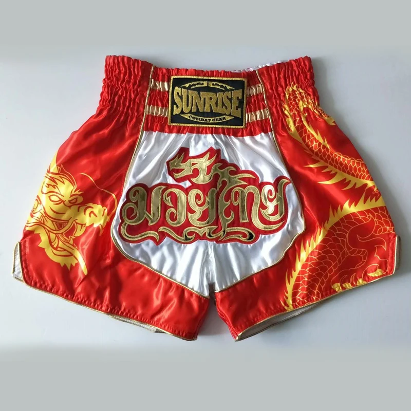 Красный белый дракон mma шорты кикбоксинг шорты|Боксерские трусы| |