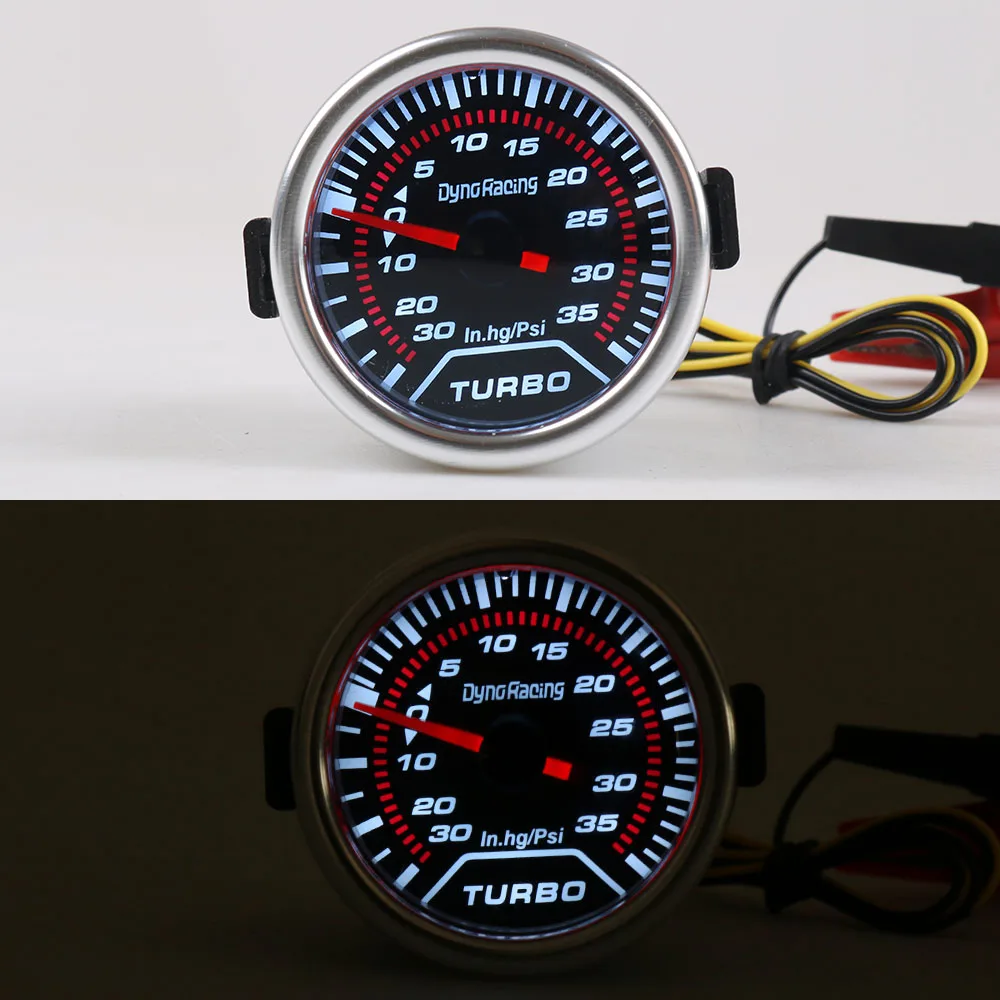 Dynoracing Boost gauge 2 &quot52 мм дымовой объектив турбоманометр boost 30 дюймов hg ~ 35 Psi