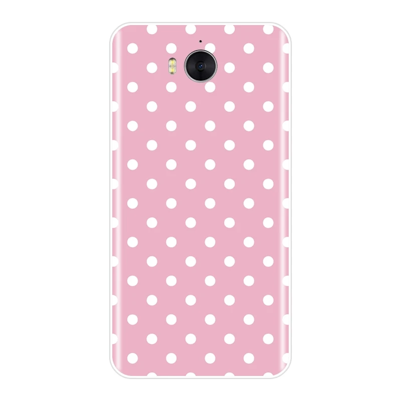 Задняя крышка для huawei Y3 Y5 Y6 II Y7 2017 Pro силиконовый мягкий чехол телефона в горошек с