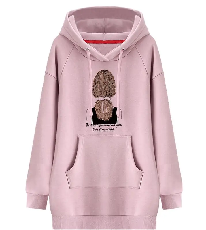 Толстовка Женская с длинным рукавом повседневная спортивная одежда однотонного