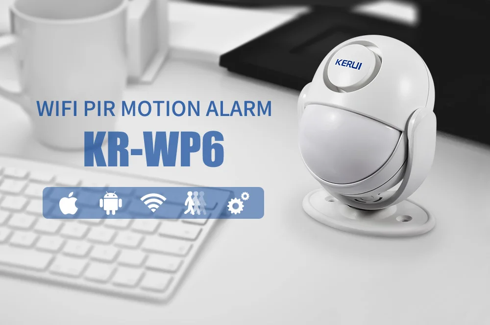 KERUI 125dB WP6 PIR сигнализация движения дверной звонок Домашняя безопасность приложение управление охранный Датчик Детектор Добро пожаловать дверной звонок SOS сигнализация системы