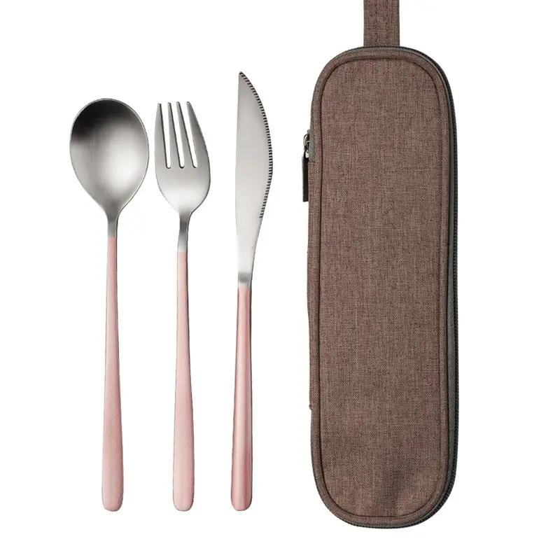 Knife fork spoon B JueQi походный набор посуды столовые приборы 304 нержавеющая сталь Палочки для еды посуда кухонная посуда включает нож вилка чайные ложки мешок - Цвет: Knife fork spoon B