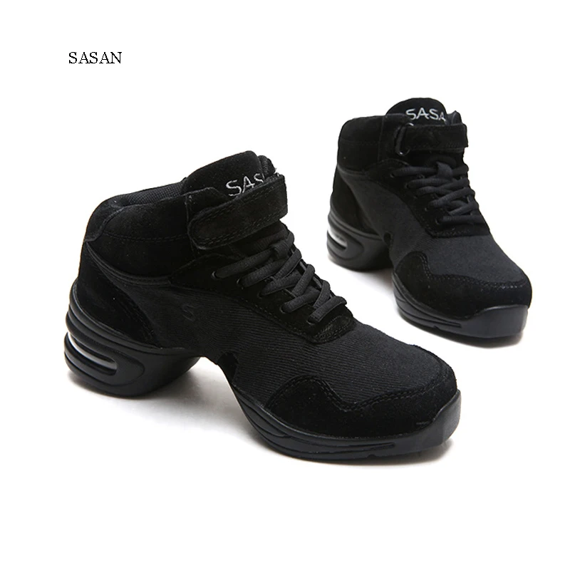 Sneakers Ballroom Latin Dance Shoes Woman SASAN 8803 Modern Shoes Slip-up Breathable Odorization Adult Canvas Black heel 5.5cm