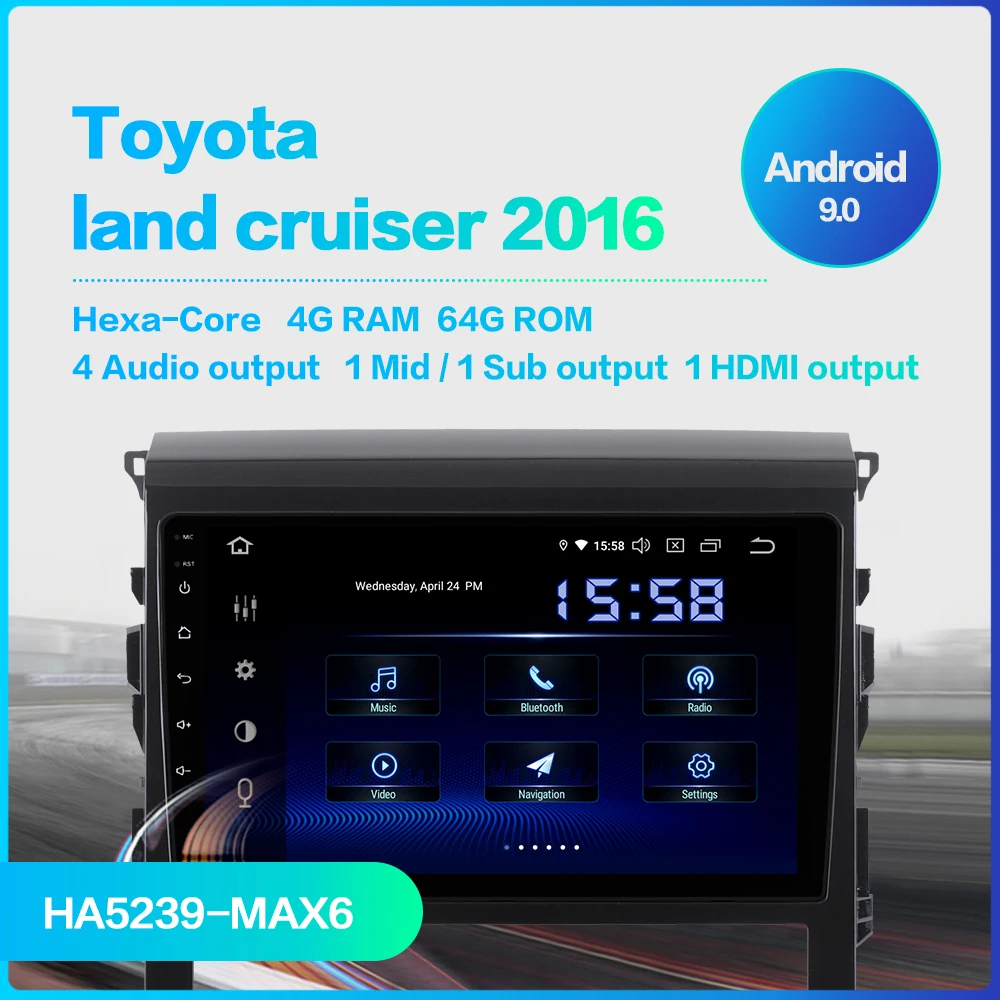 Автомагнитола fonnt 10 2 дюйма IPS 1 Din Android 9 0 для Toyota Land Cruiser 2016 GPS навигация DSP HDMI