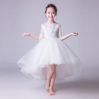 glitz pretty train half sleeve flower girl dresses for prom kids teens princess evening pageant holiday party show ball gowns