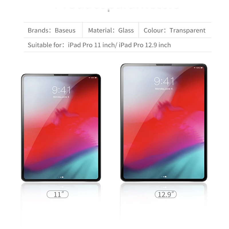 Защитная пленка для экрана Baseus из закаленного стекла для iPad Pro 11 12,9 дюймовая Защитная пленка для Apple iPad Новое закаленное стекло для планшета
