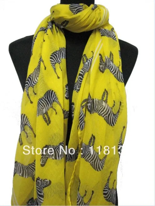 Новый стильный модный женский рисунок с животным зеброй Шарф Шаль Обертывание 180