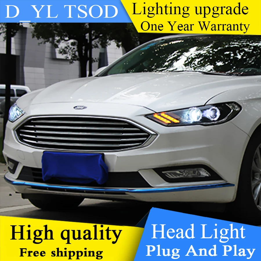 Автомобильный Стайлинг для Ford Mondeo Fusion 2017 фары автомобиля светодиодный DRL Bi Xenon Hid