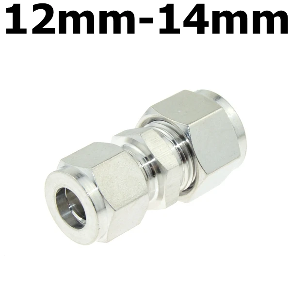 12mm-14mm Фитинг для компрессора редуктор соединение 1/" 1/4" 1/" 6 мм 8 мм 10 мм 12 мм OD Трубы наконечник муфта соединитель из нержавеющей стали 304 - Цвет: 12mm-14mm