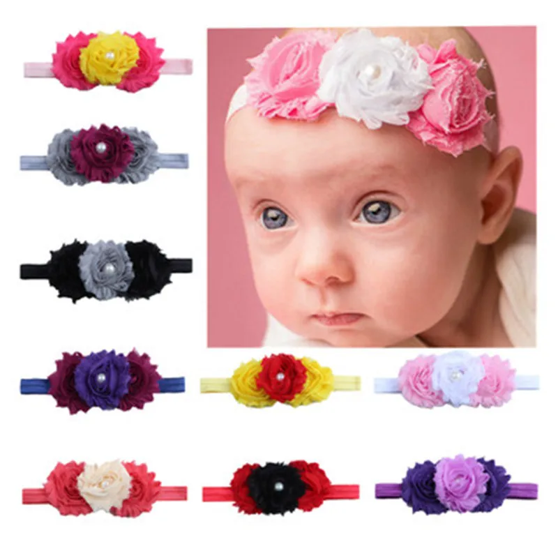 Diademas de flores para beb&eacute;, cinta para el pelo para ni&ntilde;a y ni&ntilde;o, cintas el&aacute;sticas para la cabeza, lazo para el pelo, accesorios para reci&eacute;n nacidos, utiler&iacute;a para fotos-0
